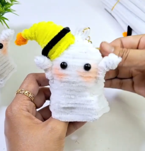 DIY Pipe Cleaner Ghost in a Witch Hat Plushie Pattern for Halloween
        
            
            
                Collaborator: Daney of Funcrafts