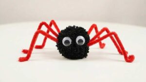 How to DIY No-Knit Red-Legged Spider Ghost Yarn Plushie For Halloween
