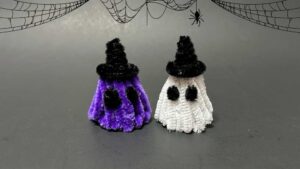 How to Make FAST Pipe Cleaner Neon Boo Ghost Halloween Decoration