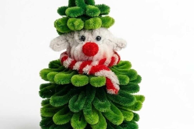 How to Craft Cute Pipe Cleaner Reindeer Cosplay Christmas Tree Decoration