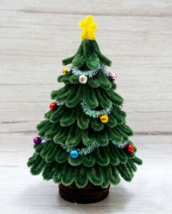 DIY Pipe Cleaner 7-Tier Christmas Tree Decoration From Pipe Cleaner