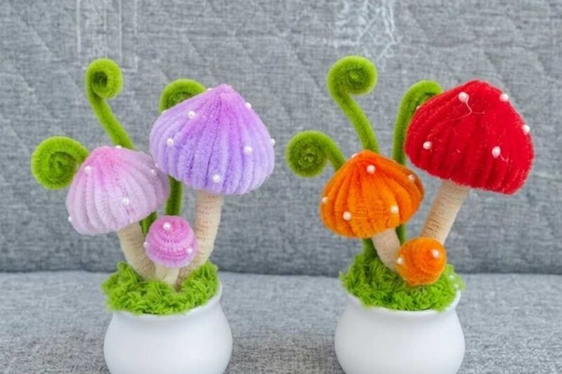 How to DIY Toadstool Mushroom Decoration Pot Tutorial for Fall & Festivals