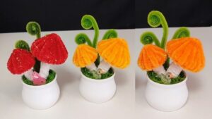 How to Pipe Cleaner Potted Mushroom Plant for Fall & Festive Décor
