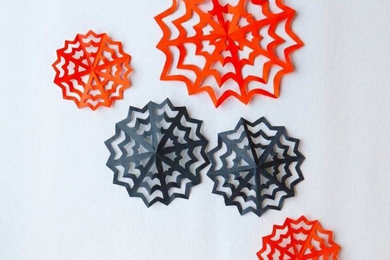 ADD SPOOKINESS with this DIY Paper Spiderweb for Halloween Decoration