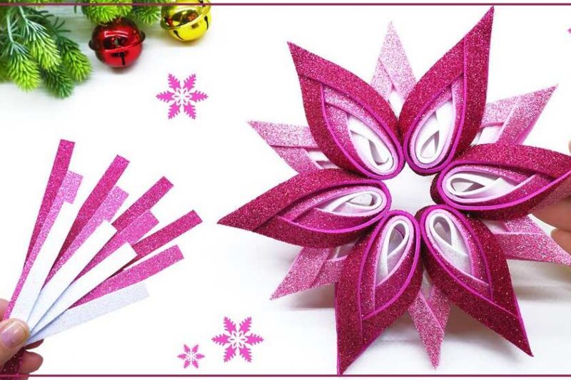 How to Make Glittery Snowflakes With Foam Sheets