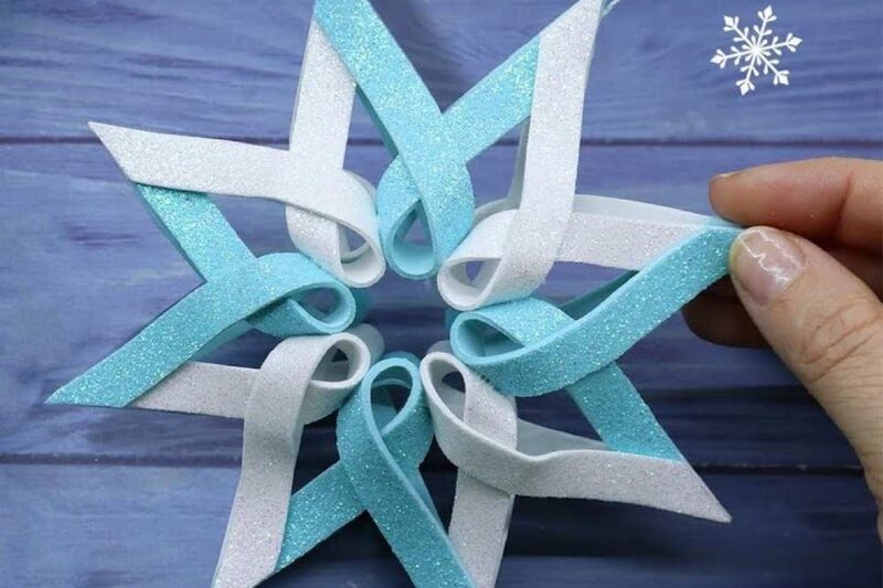 Let’s DIY 3D 2-Color Snowflake Christmas Decoration from Foaming Sheets
