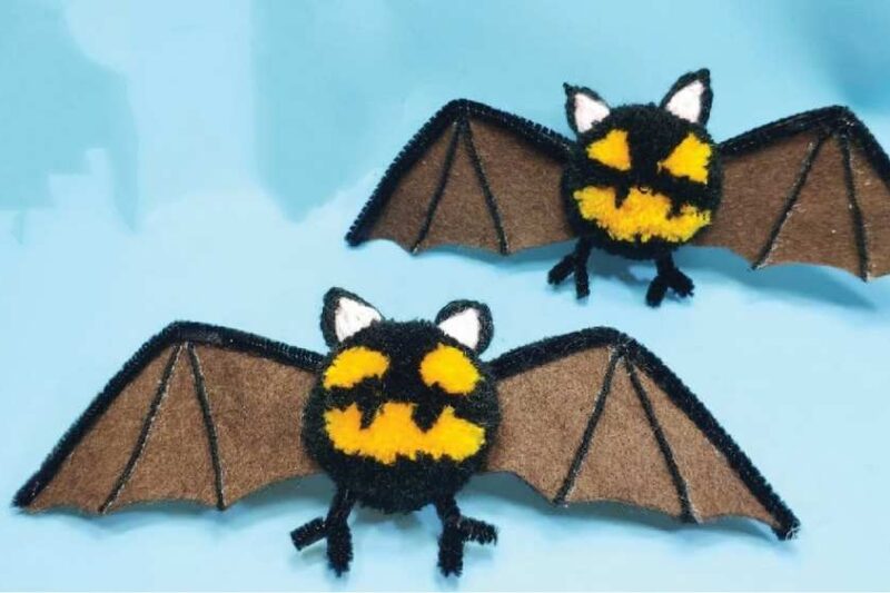 How to DIY a Spooky Yet Easy Pom Pom Bat Plushie for Halloween