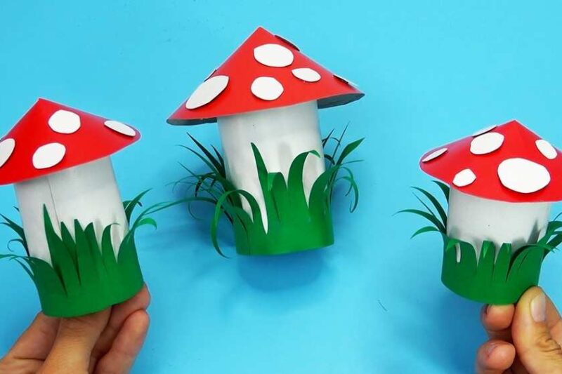 How to DIY Paper Mushroom Decoration Craft for Fall & Halloween