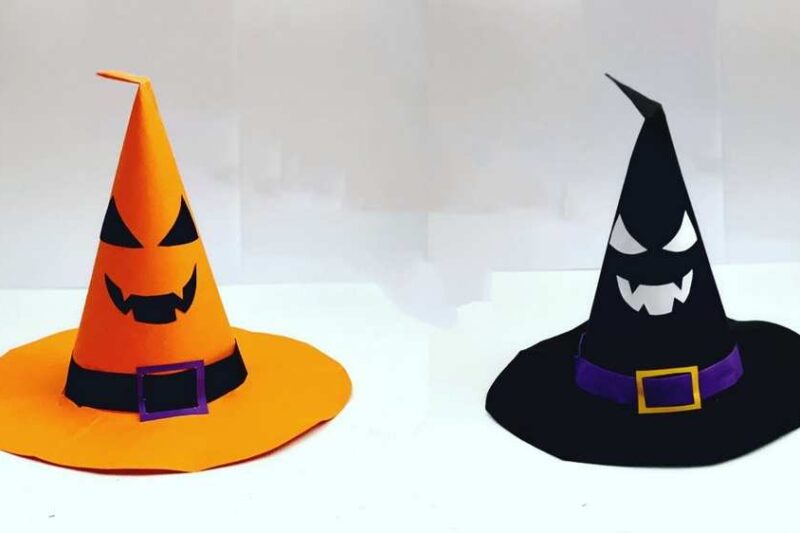2 SPOOKY Halloween Hat Witch Hats Paper Crafts (Wearable & Easy)