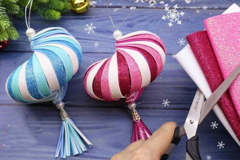 Featuring: DIY Swirl Stripes Christmas Ornament from Foaming Sheets