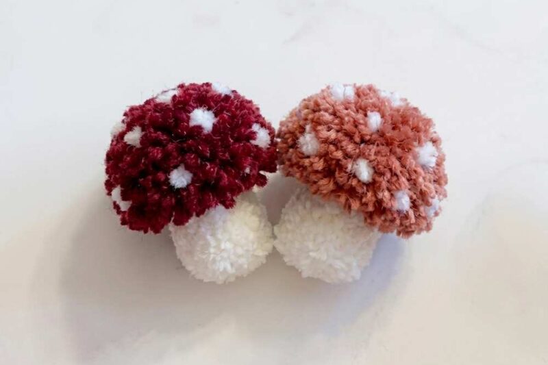 How to DIY Miniature Wild Mushroom Out of Yarn Pom Pom Tutorial