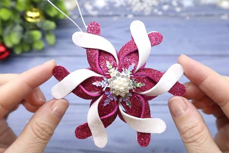 How to Foaming Sheets Popsicles Snowflake Christmas Ornament Tutorial