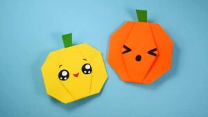 How to Make Origami Kawaii Pumpkin Paper Craft for Halloween