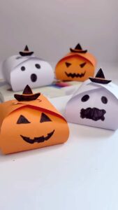 Easy Paper Candy Box For Halloween Craft with Printable Template
