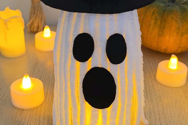 How to DIY Yarn Ghost Lantern Halloween Decoration Idea