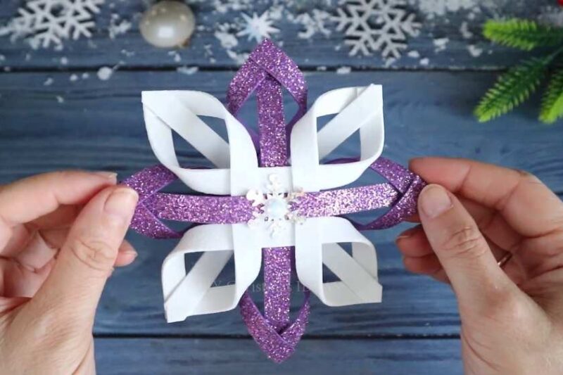 How to DIY 3D Alternating Petals Snowflake Christmas Ornament using Foaming Sheets