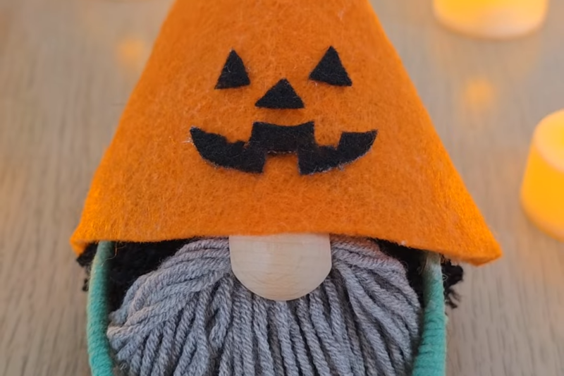 How to Make A Halloween Yarn Gnome Plushie For Decoration