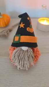 How to DIY An Easy Yarn Witch Gnome No-Knit Plushie For Halloween