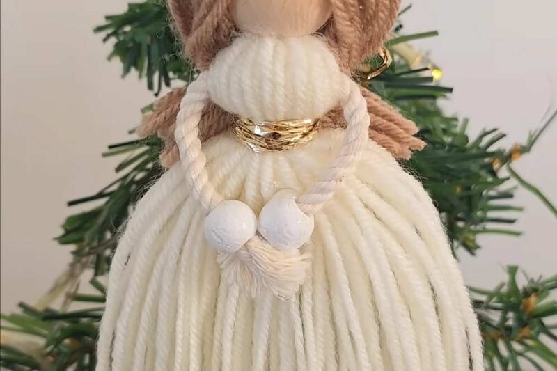 How to Make a Long-Hair Yarn Angel Ornament for Christmas