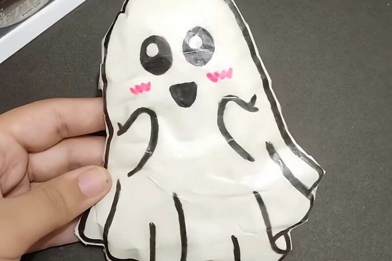 How to DIY Easy Halloween Ghost Squishy Toy with Printable Template
