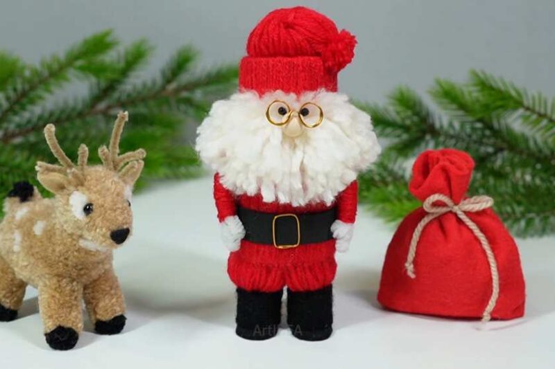 How to DIY Pom Pom Woolen Santa Claus Tutorial