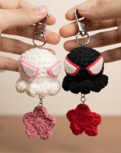 Crochet A Baby Octopus Spider-Man Amigurumi Keychain Set
Featuring: FNA Crochet