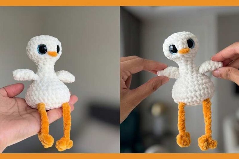 Tutorial to Crochet Fidget Leggy White Duckie Plushie for Playing With