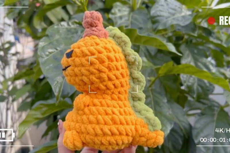 Featuring: Crochet Spooky Pumpkin with Leaf No-Sew Dinosaur Plushie