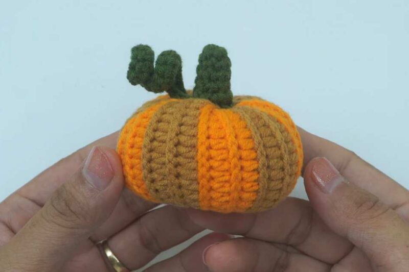 Featuring: How to Crochet Brown and Orange Stripes Pumpkin Keychain