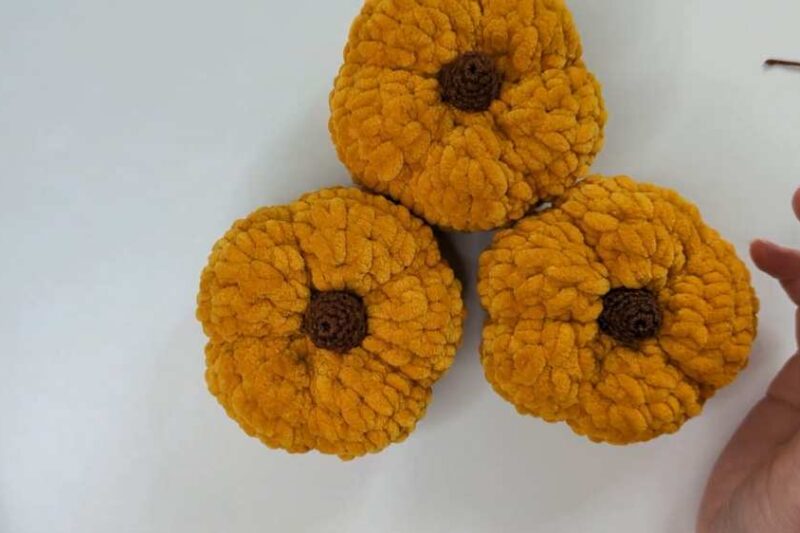 How to Crochet Golden-Colored Pumpkin Plushie for Fall Decoration