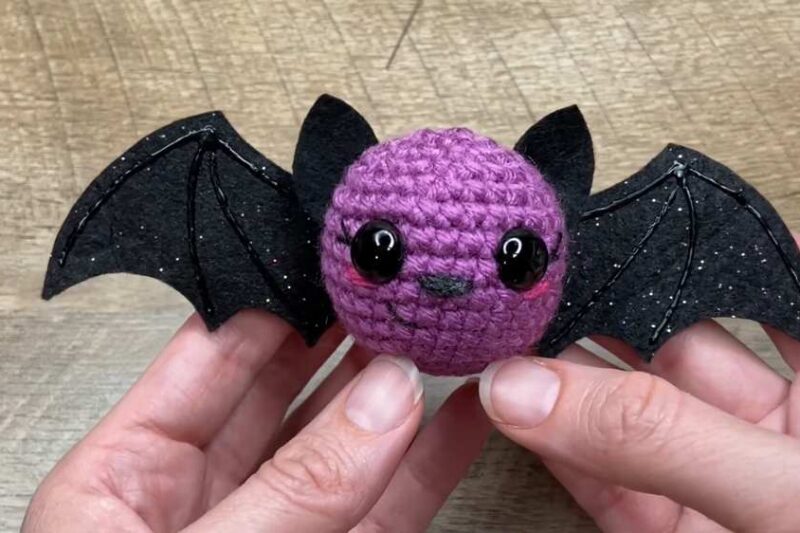 Tutorial to Crochet CUTE Bat with Felt Wings and Ears