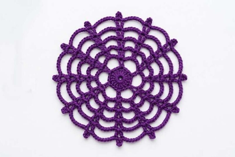 Video Tutorial to Crochet Crochet Spider Mesh Web Coaster