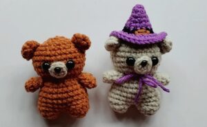 Video Tutorial to Crochet Halloween Miniature Witch Standing Teddy Bear